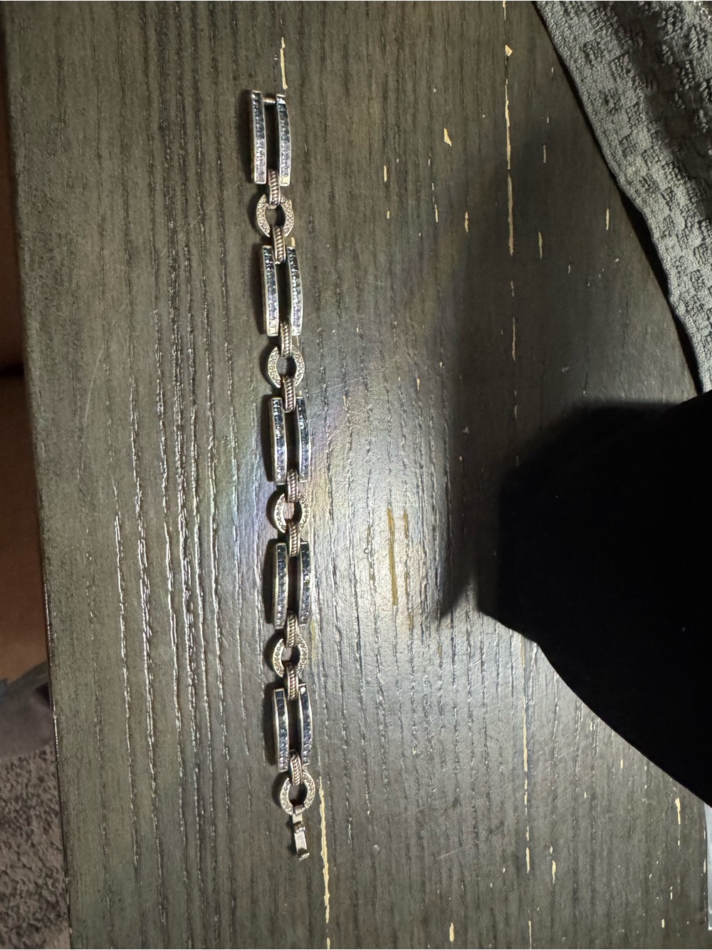 Brighton retired Silver Link Bracelet with Blue Inlay
